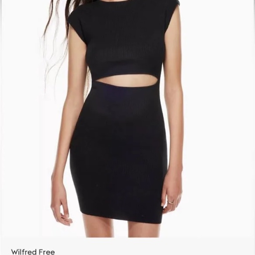 Wilfred Black Mini Dress with Cutout